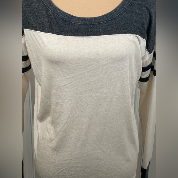 Chaser Charcoal Gray and White Baseball Tee Long Sleeve Top NWT Small - Picture 6 of 9